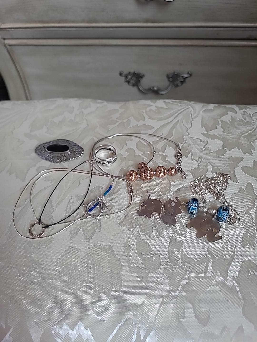 Vintage Sterling Silver 925 Lot Wearable or Scrap Jewelry Stones Onyx 