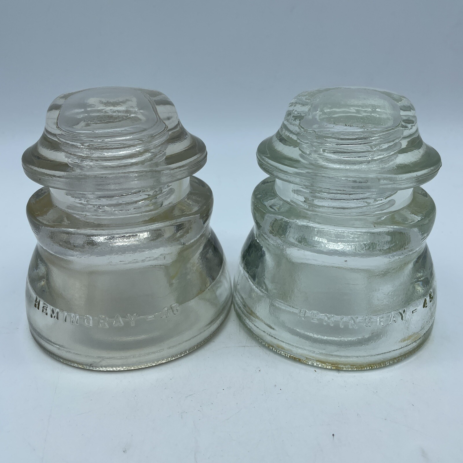 Hemmingray 45 Glass Insulator Lot Of 2