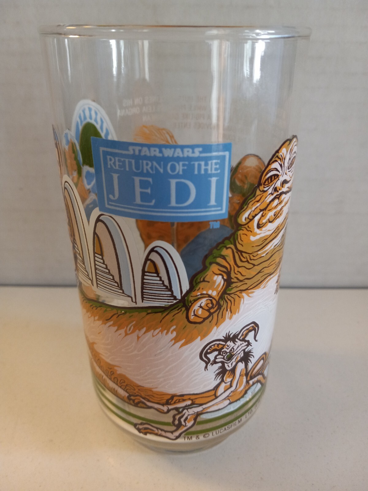 Vintage Star Wars 1983 Return of The Jedi Jabba Leia Slave Burger King Cup Glass