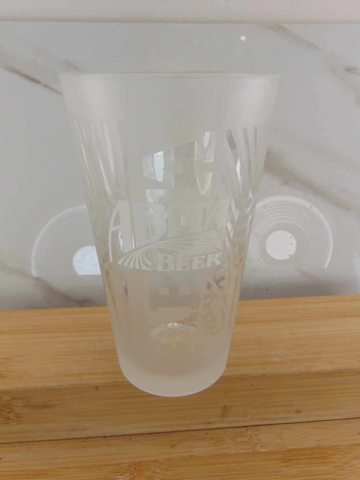 Abita Frosted Beer Glass with Etched Design Breweriana Collectible