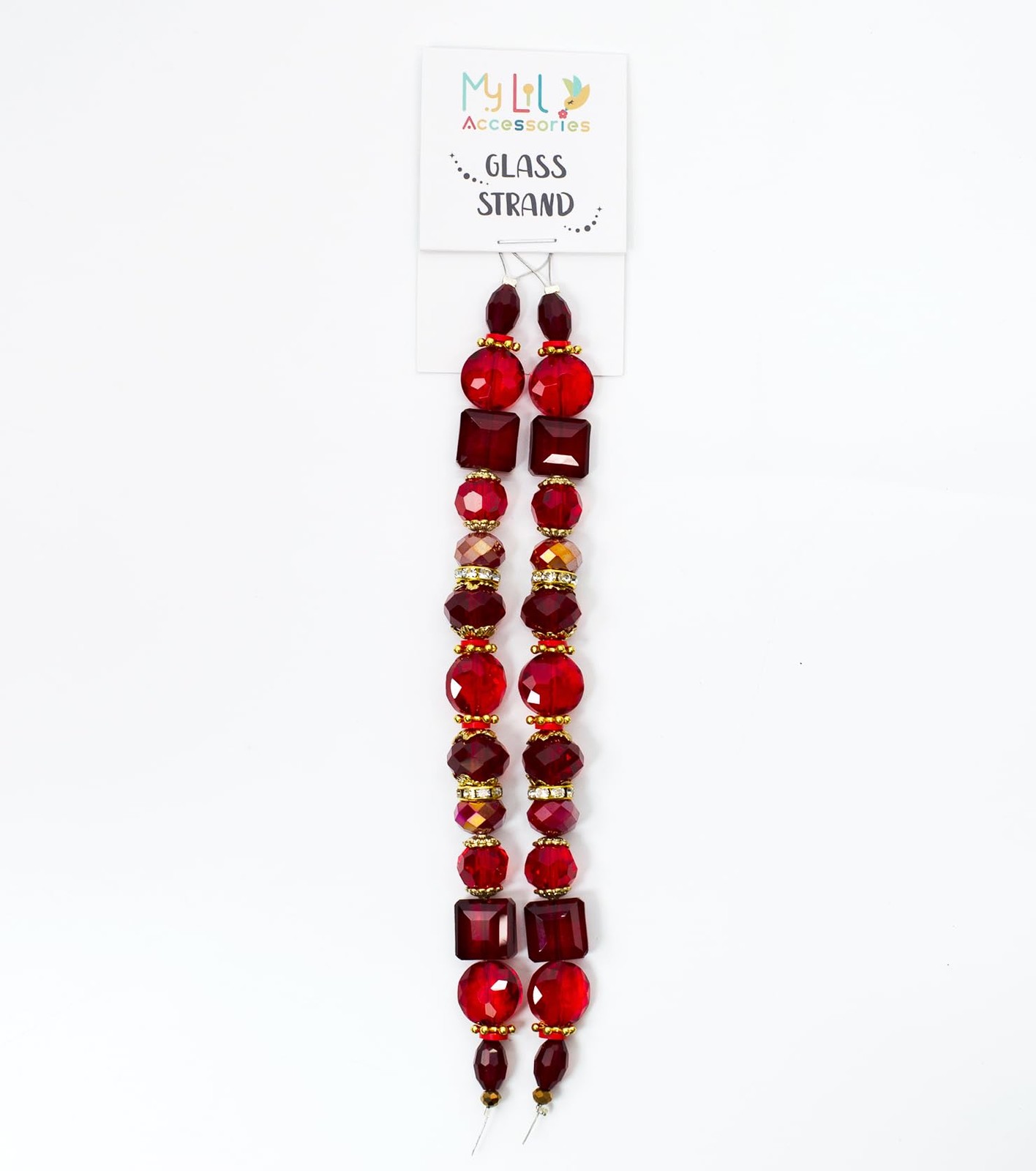 Glass Beads for Bracelets Jewelry Making Adults Keychains Large, 2 PCS RED 