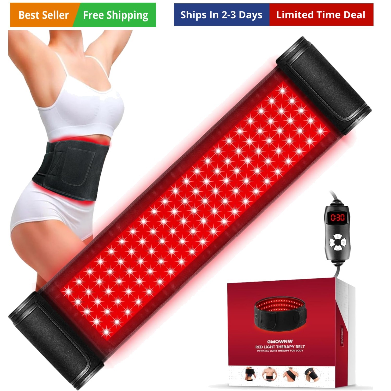 Red Light Therapy for Body, Infrared Light Therapy for Belt Shoulder Waist, U...
