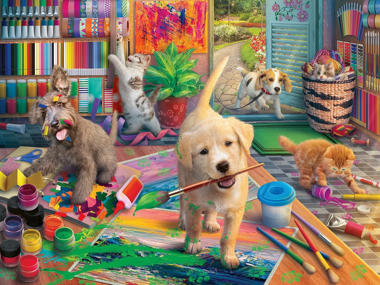 Cute Crafters - Large Format Jigsaw Puzzle for All Ages | 750 Unique Pieces | So