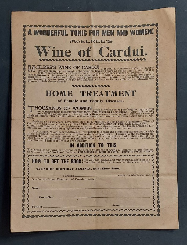 Old Quack Leaflet Chattanooga Medicine Co Wine Cardui Thedford Black Draught