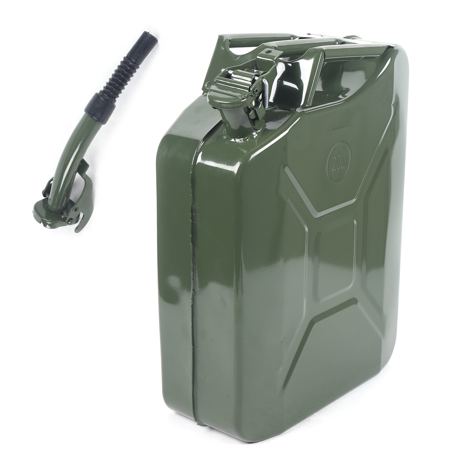 5 Gallon 20L Gasoline Army Green Jerry Can Military Metal Steel Tank Backup USA