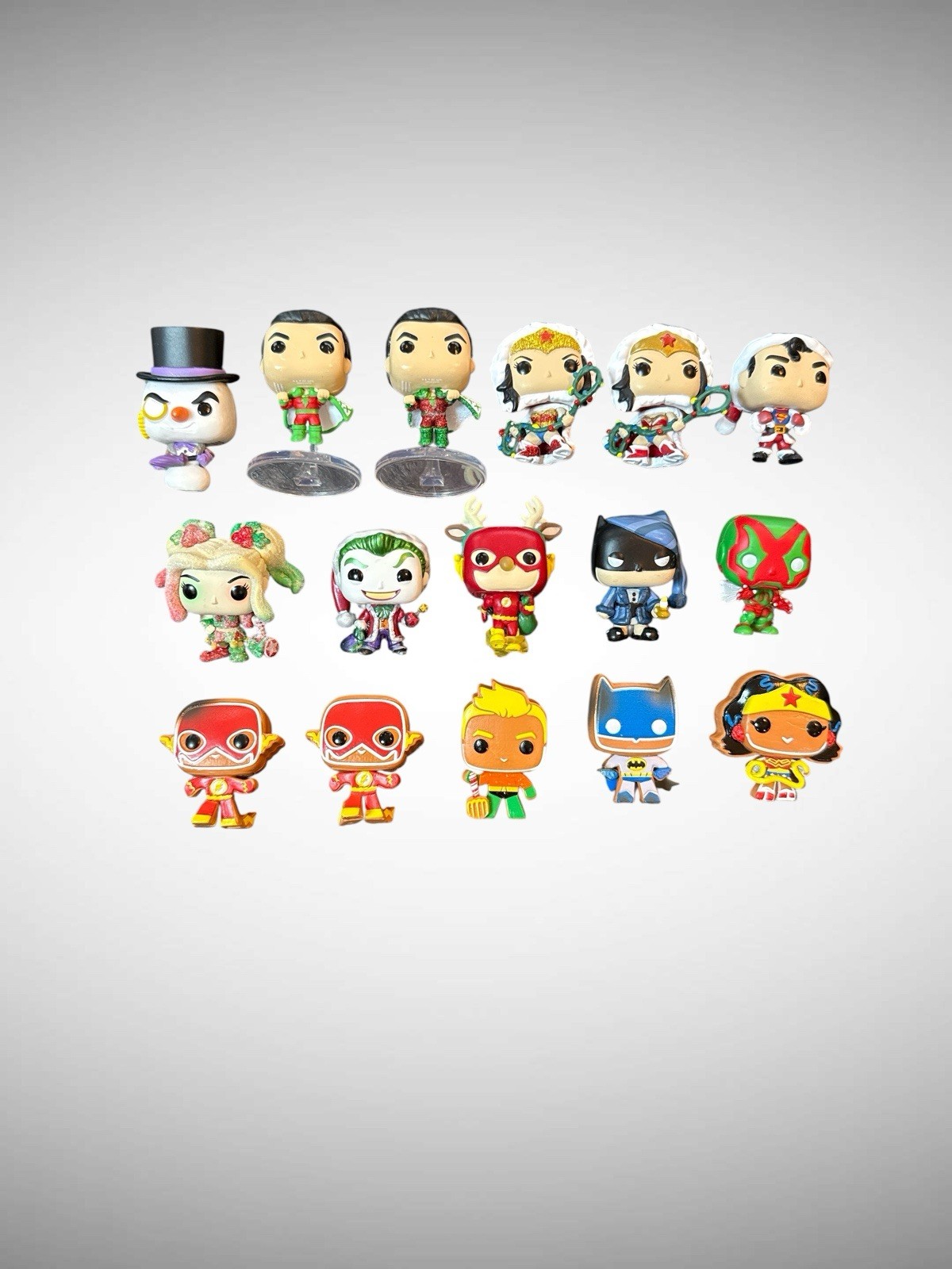 Funko Pop DC Holiday Lot Batman Flash Joker Wonder Woman Aquaman Penguin