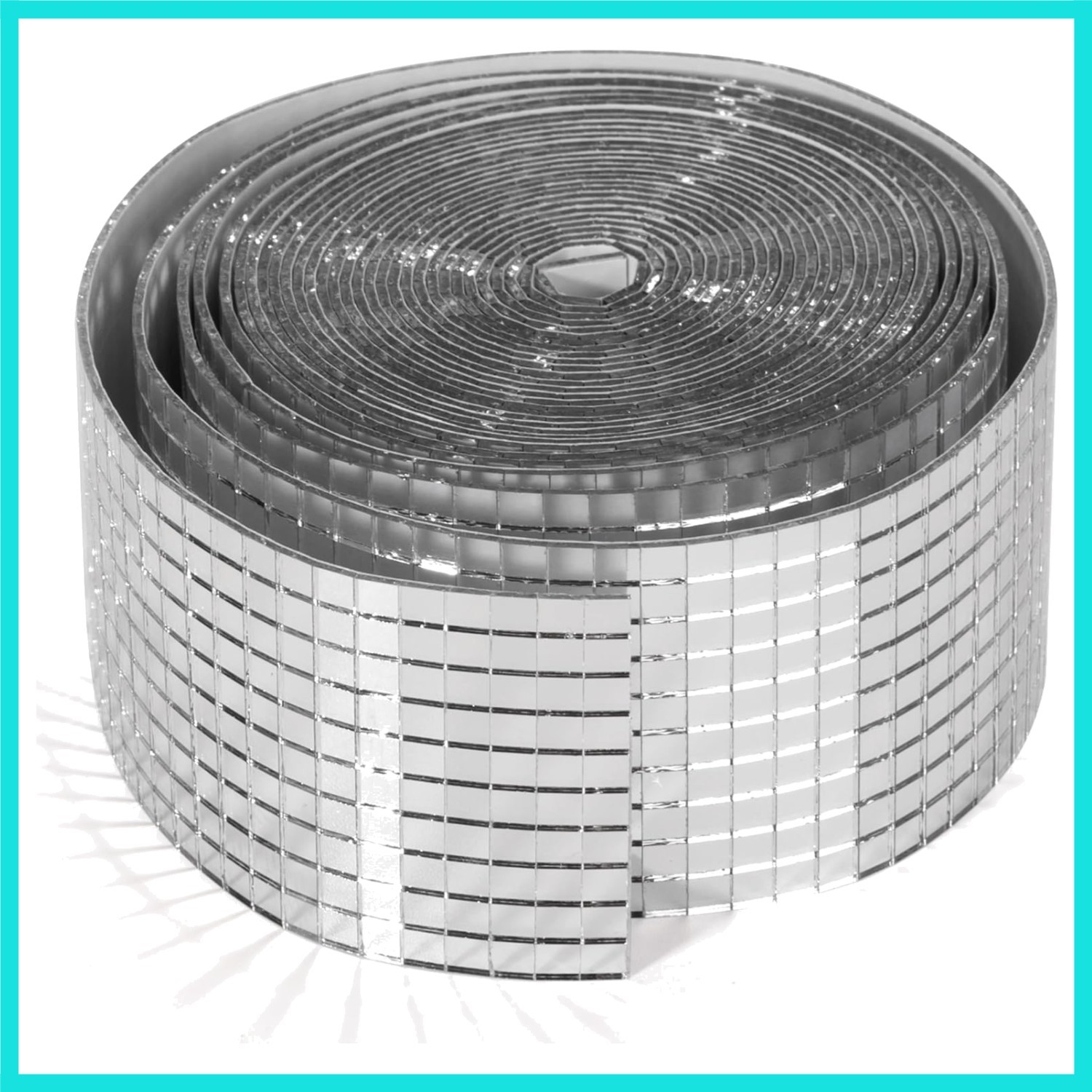 10000 PCS Mini Disco Tiles, 1 Roll 5 x 5 mm Self-Adhesive Disco Ball Tiles, G...