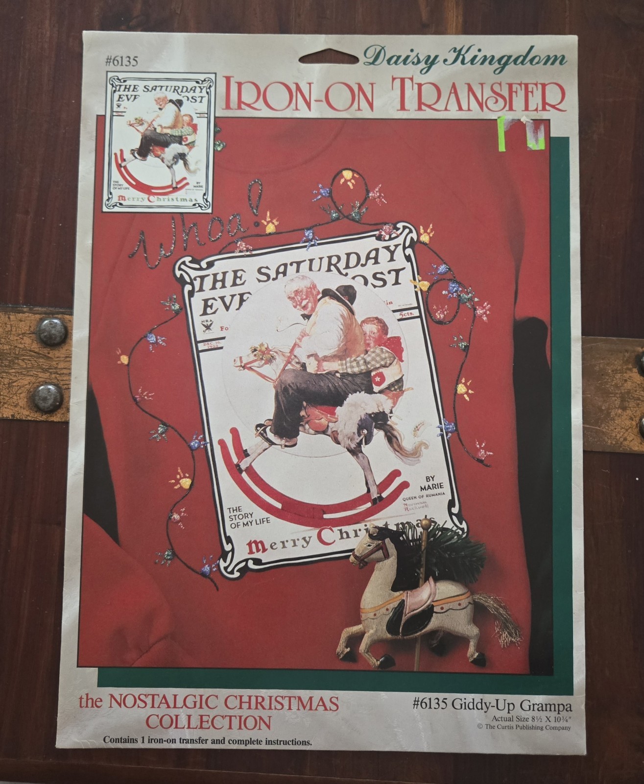 Vintage NOS Daisy Kingdom Iron-On Transfer 6135 Giddy-Up Grampa Christmas