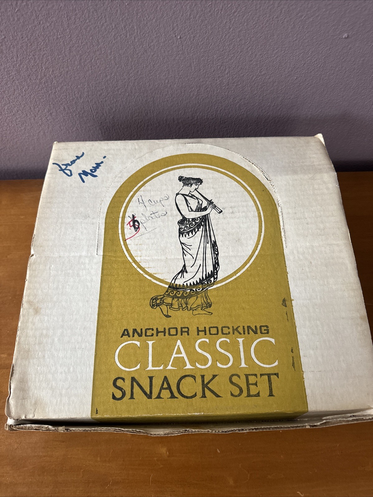 Lof Of 4 Set New In Box Anchor  Hocking  Snack Set 4 Cups 6 Plates 4 Total Sets