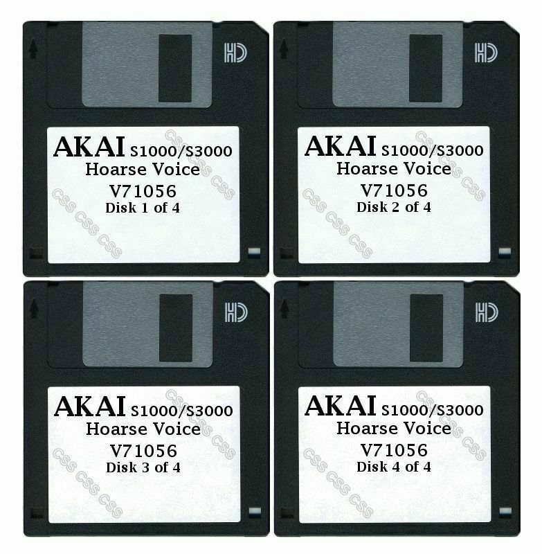 Akai S1000 / S3000 Set of Four Floppy Disks Hoarse Voice V71056