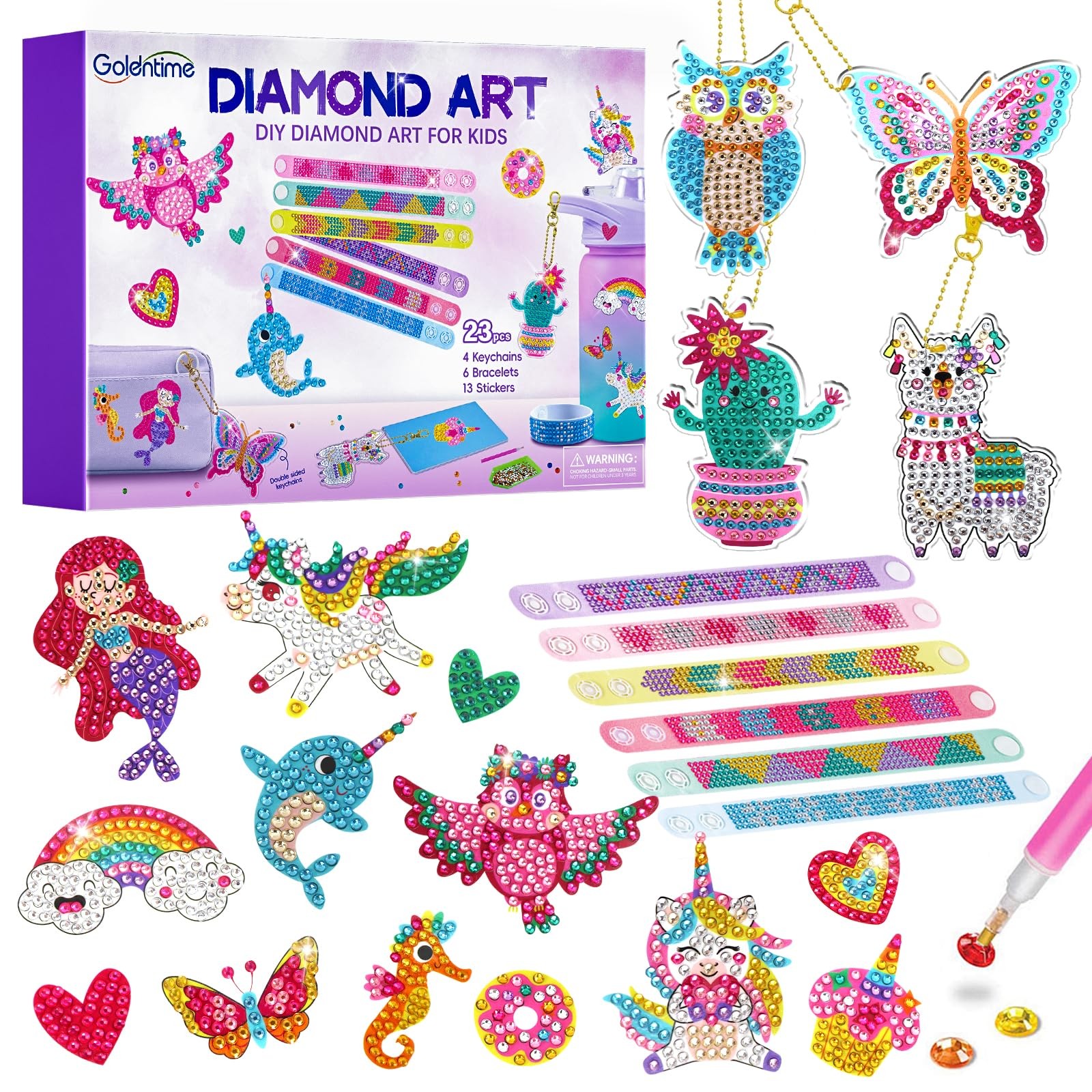 Diamond Art Kits for Including 6 Diamond Painting Bracelets, 4 Diamond Art Ke...