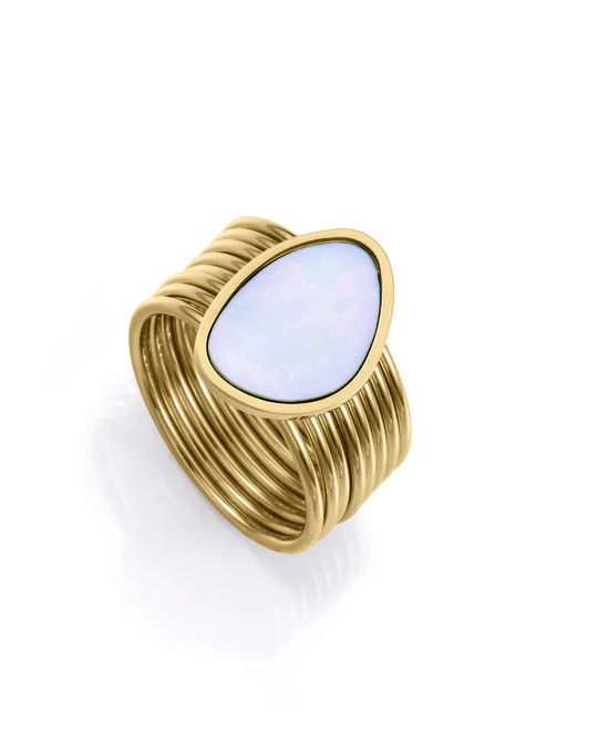 Womens Viceroy Gold Steel Ring 14321A01612 Size 16