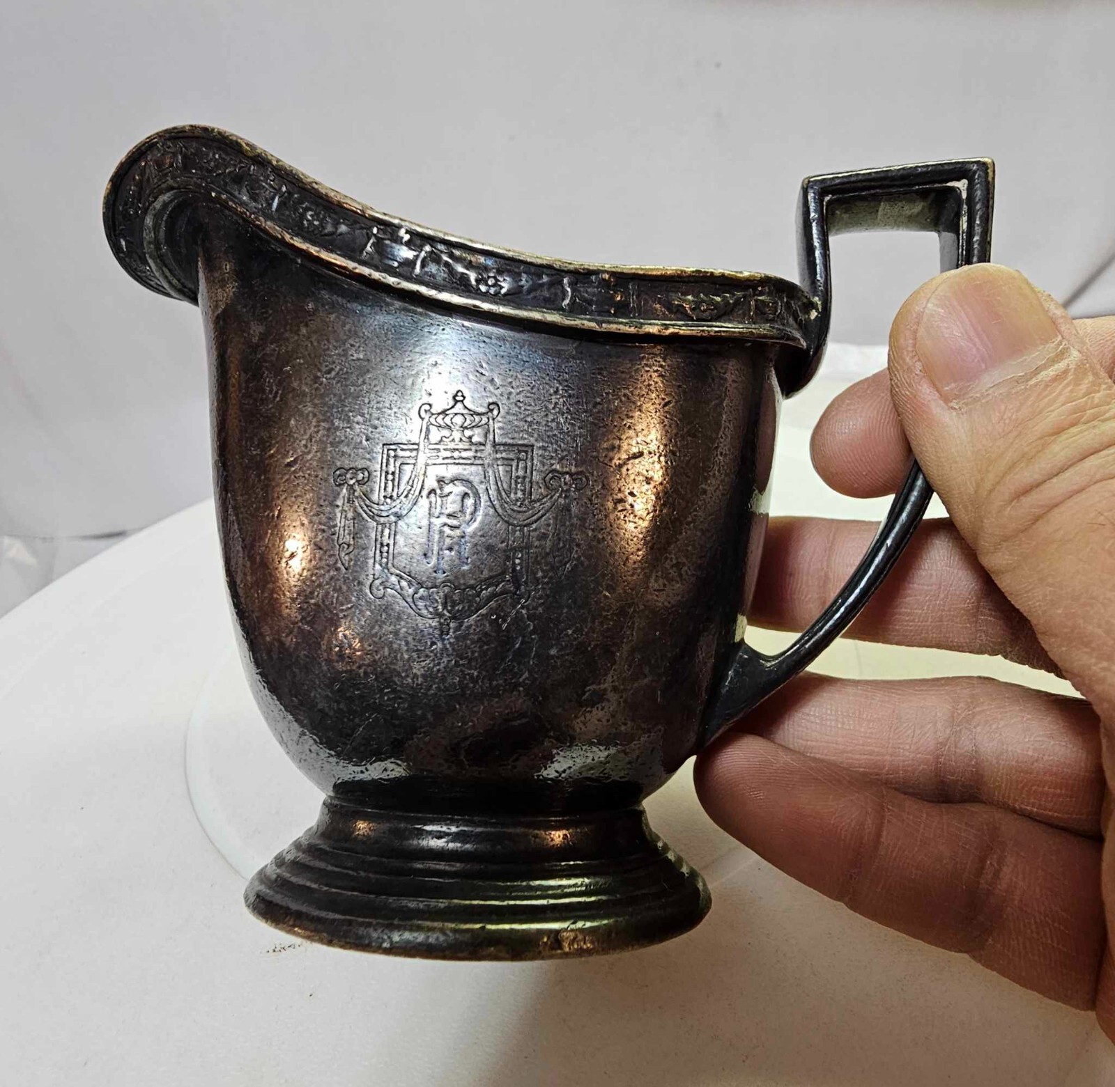 Vtg REED & Barton Silver Soldered Creamer Hotel Penn NY-Heavy 288g- A54