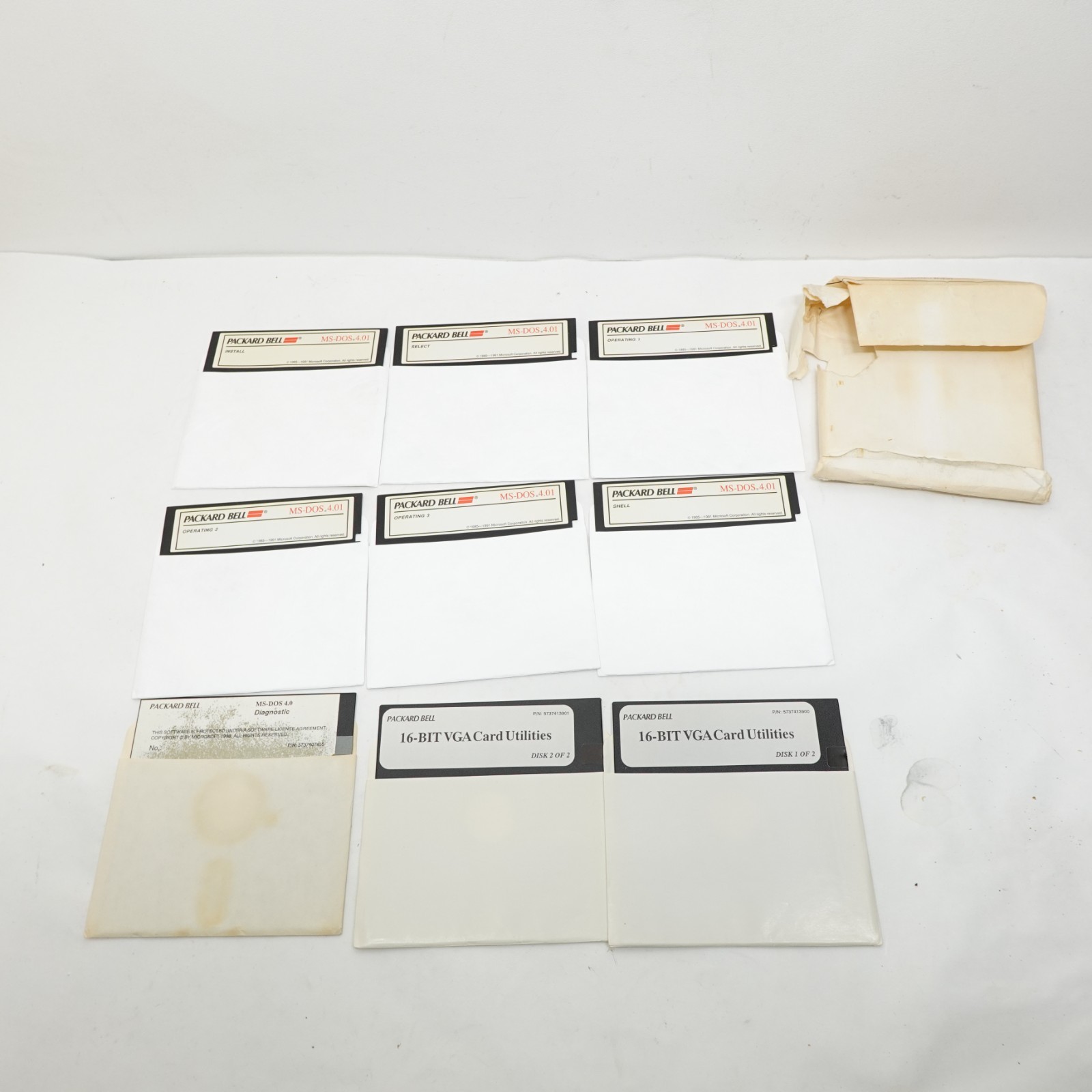 Packard Bell MS-DOS 4.01 Floppy Disk Lot + VGA Utilities Vintage IBM PC