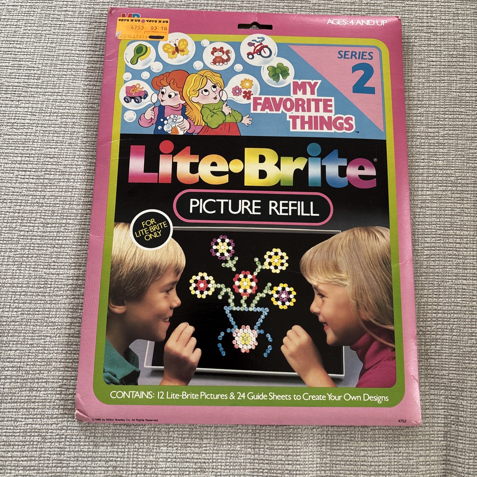 1986 Lite Brite Picture Refill Assortment 1 Contains 12 Pages My Favorite Things