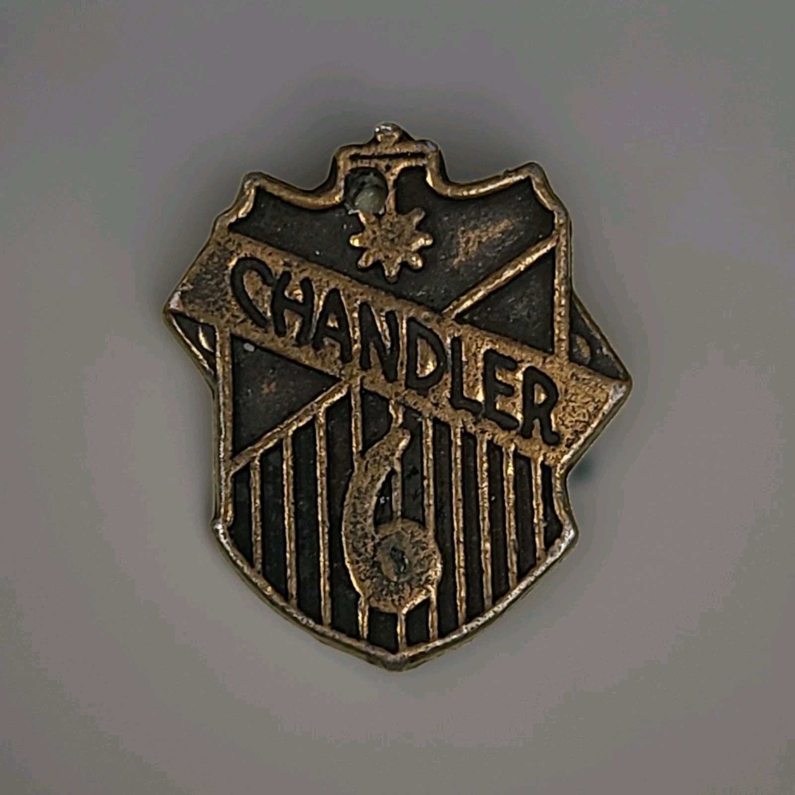 Vintage Chandler 6 Metal Emblem Vehicle Car Medallion Nameplate Small