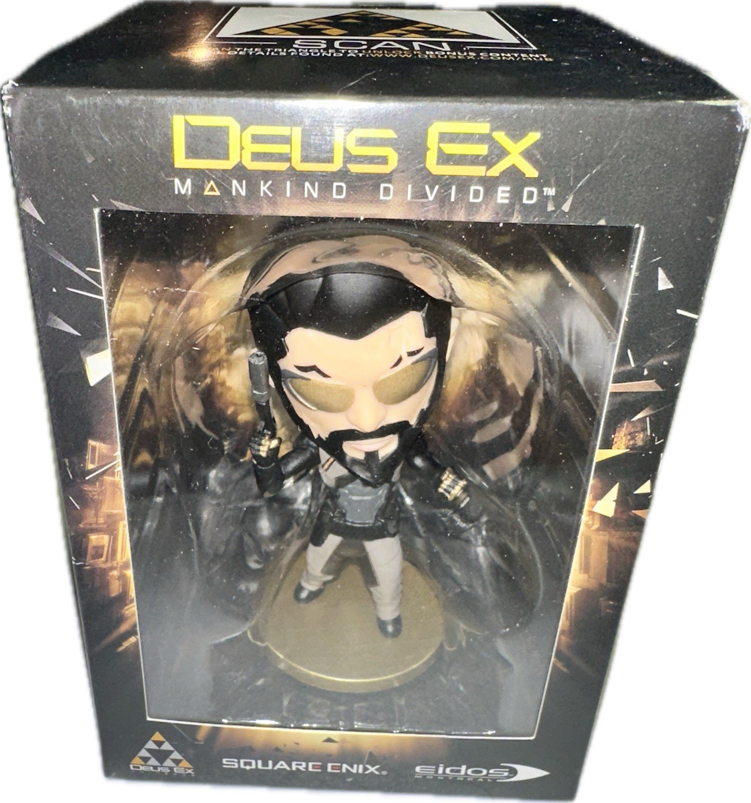 Deus Ex Mankind Divided Adam Jansen 3" Mini Figure NIB Loot Crate Figurine NEW