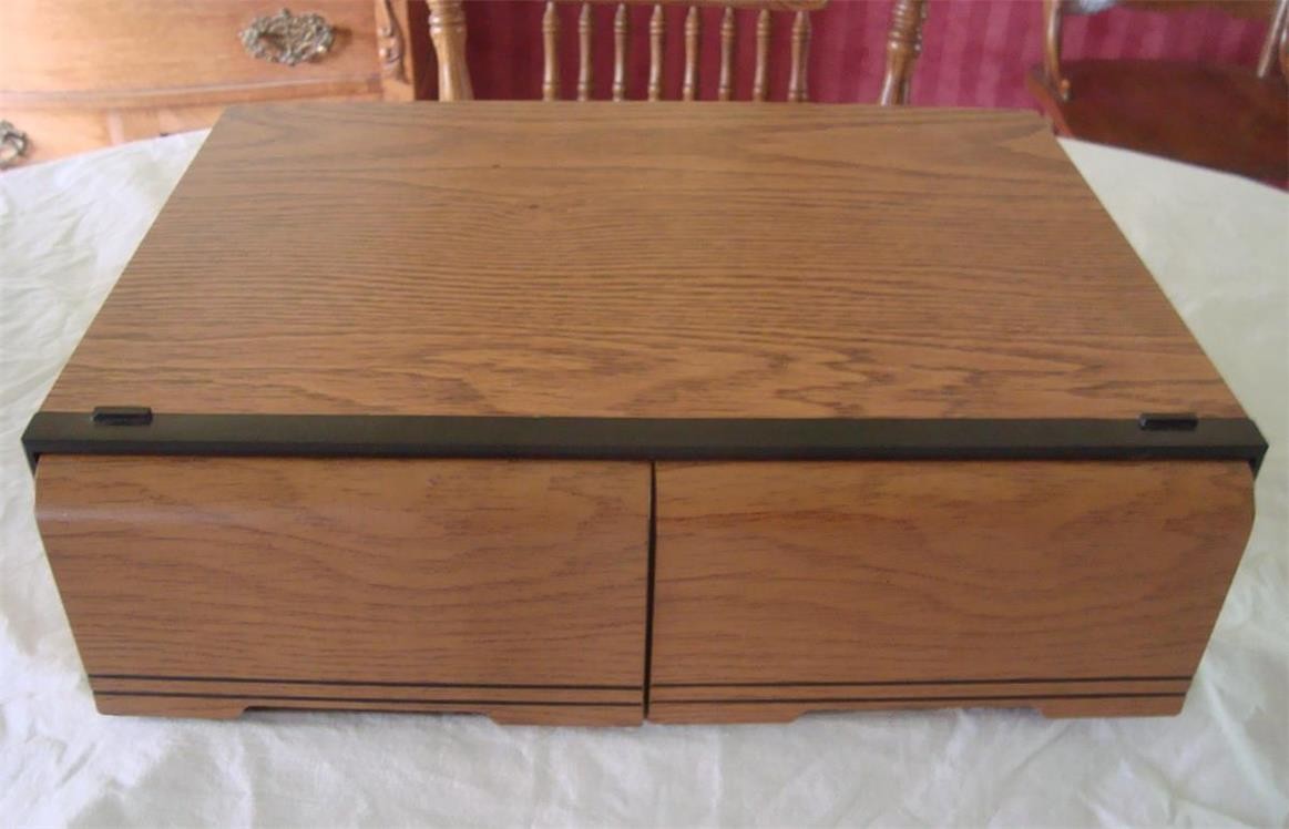 Vintage 1980's VHS Woodgrain 2 Drawer Storage Case - Holds 18 Tapes