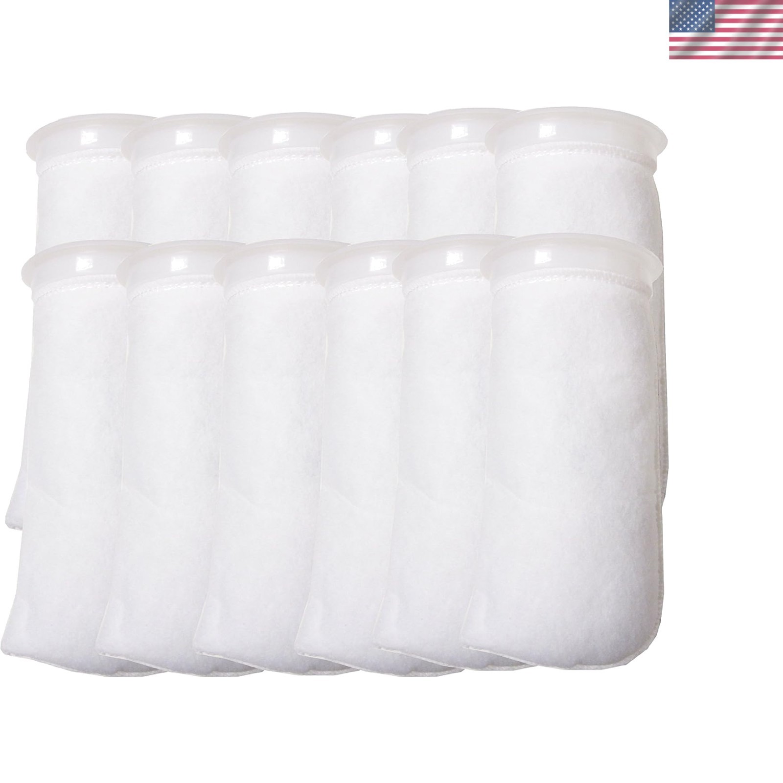 12 Pack - 4 Inch Ring Filter Socks 200 Micron - Aquarium Felt Filter Bags -4 ...