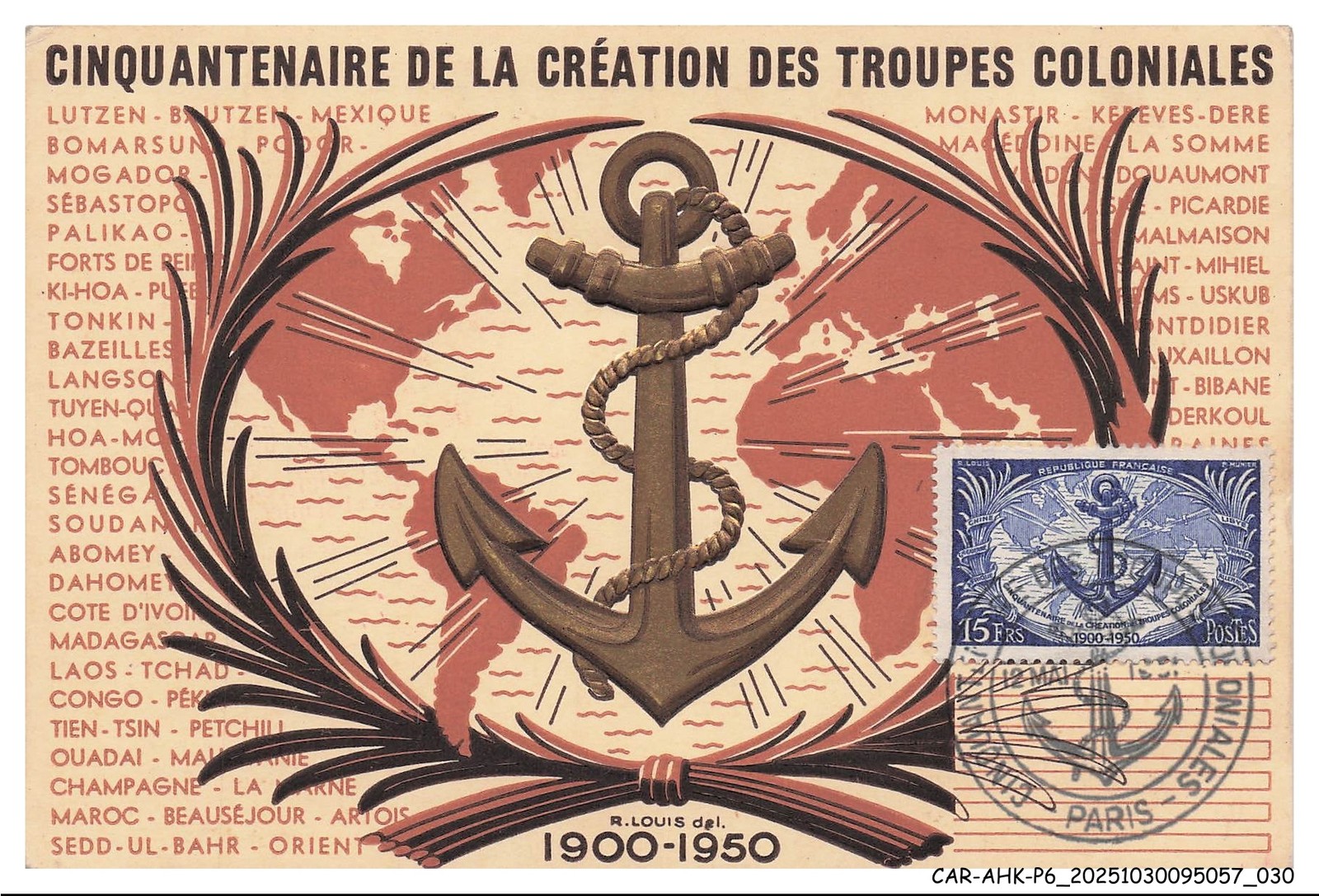 CAR-AHKP6-0335-MAXIMUM - 50th Anniversary of the Creation of the Colonial Troops