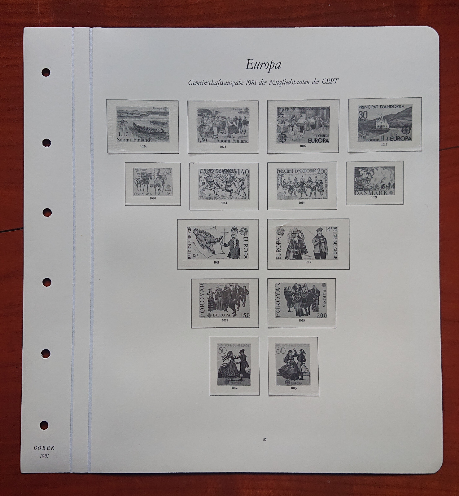 Vordruckblatt Europe Sinking Joint Issue 1981 Mitgliedstaaten Cept Belgium