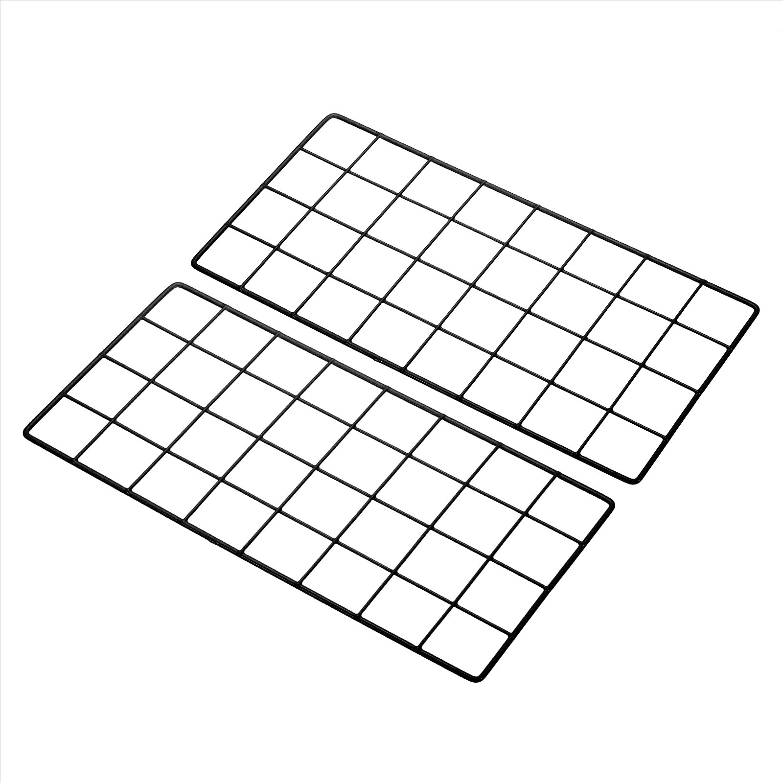 16"x8" 2 Piece Grid Panel Grid Wall Decorative Photo Table Black