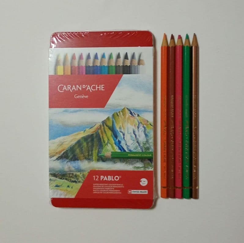Caran D'Ache Pablo Colored Pencils 12 Color Set 5 Roses With Scratches