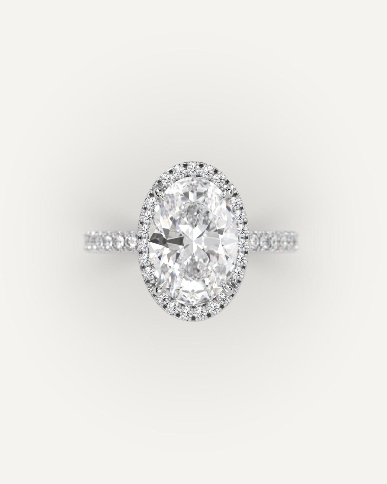 IGI Certified Oval Cut 3.00 CT G/VVS2 Lab Grown Diamond 14K Gold Engagement Ring