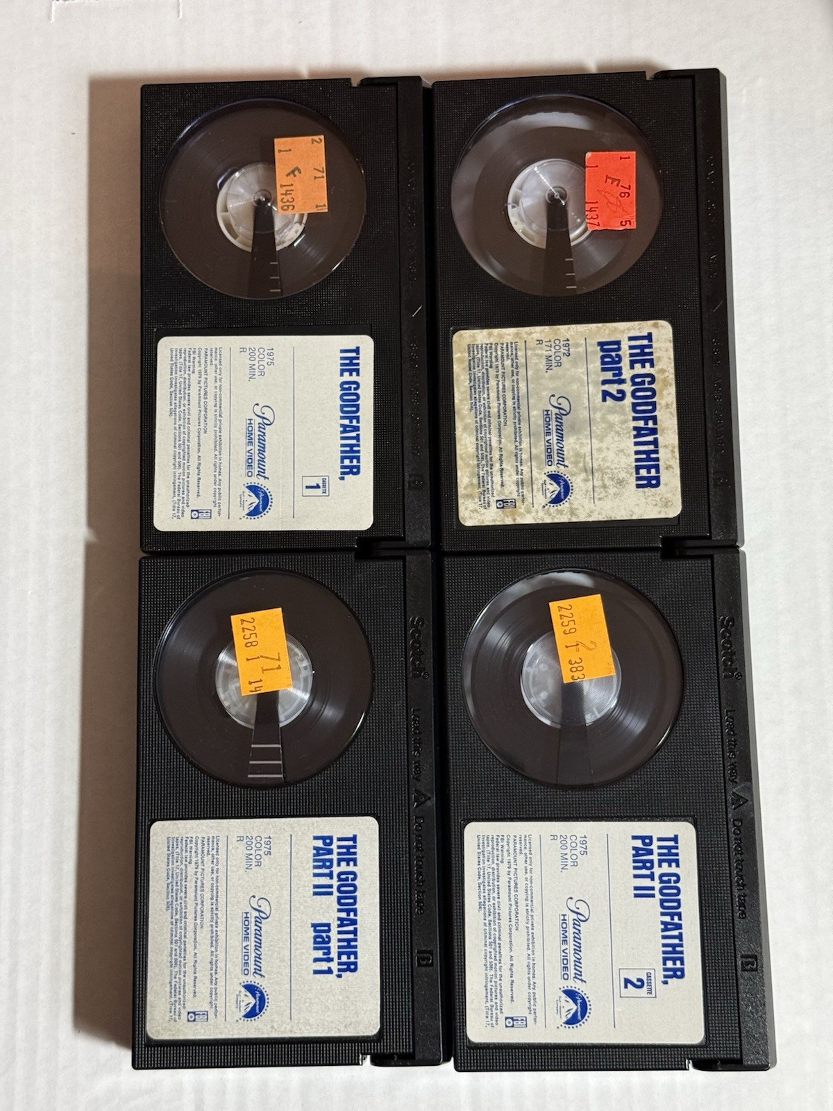 The Godfather & The Godfather 2 Betamax Beta Tape 1972 1975 Paramount Home Video