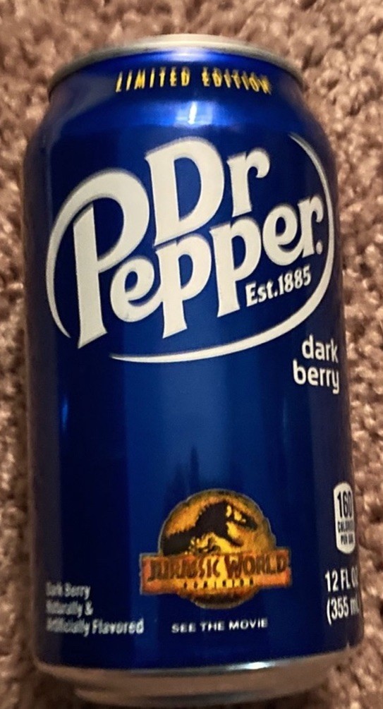 2022 Dr Pepper Dark Berry(Opened) Jurasssic Park Ltd Edition Can