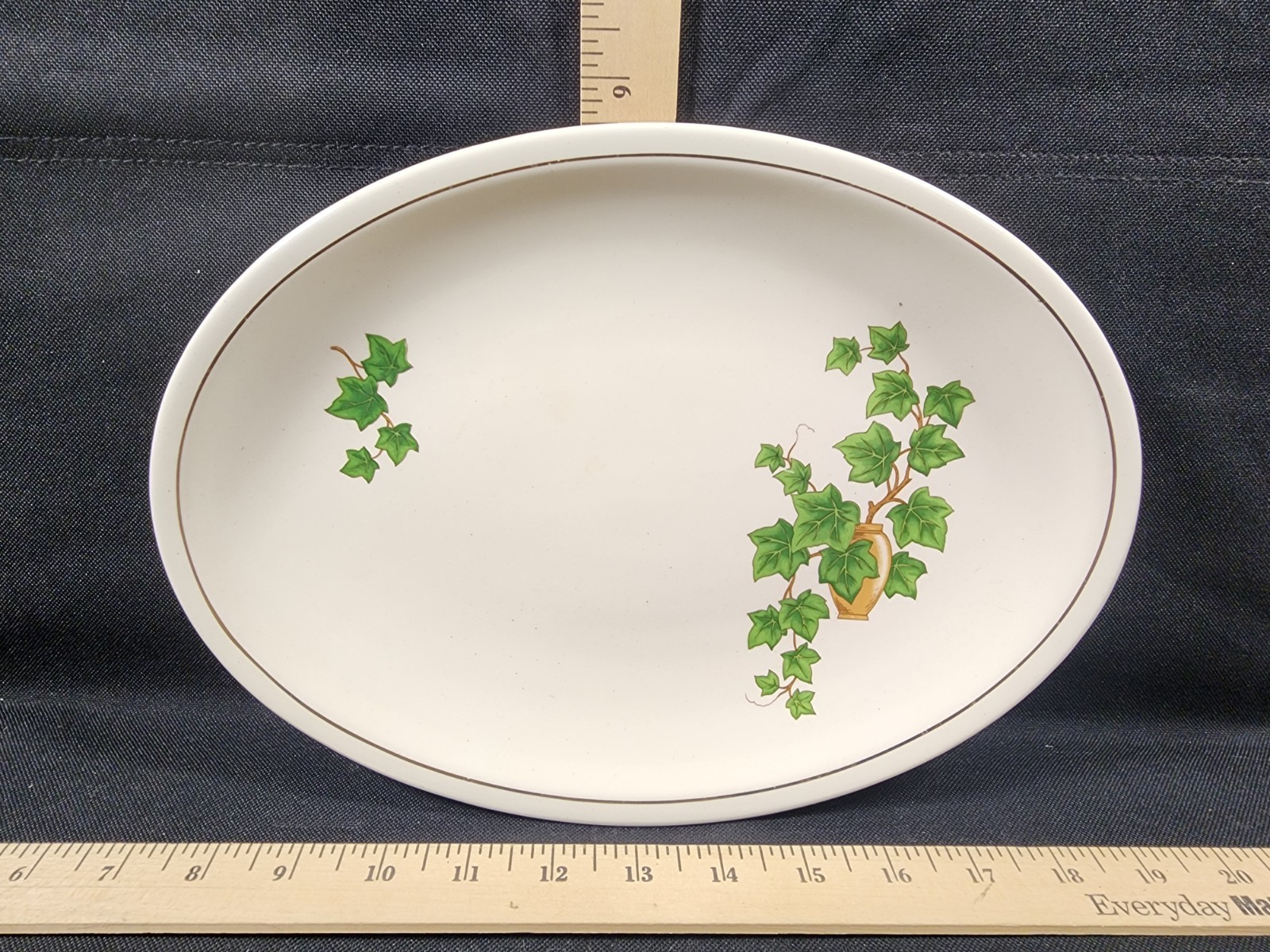 Vintage Paden City Pottery Ivy Large Oval Serving Platter Plate 