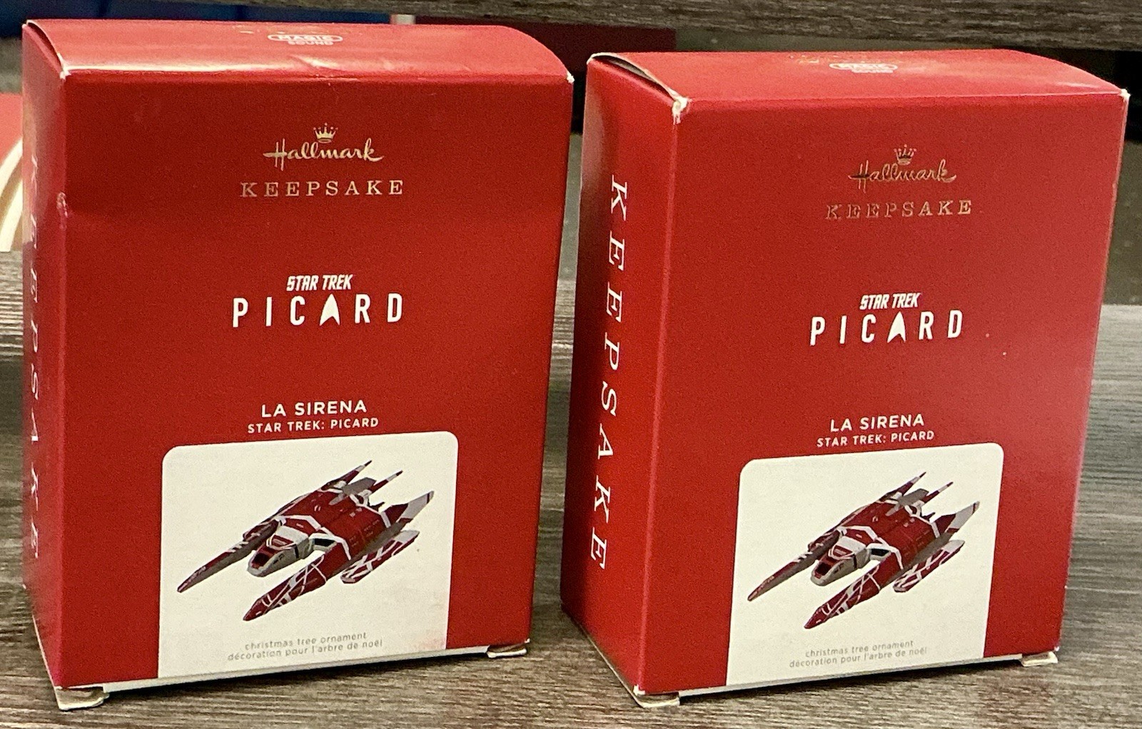 2 Hallmark 2021 Star Trek Picard La Serena Space Craft Ornaments Both W/OB