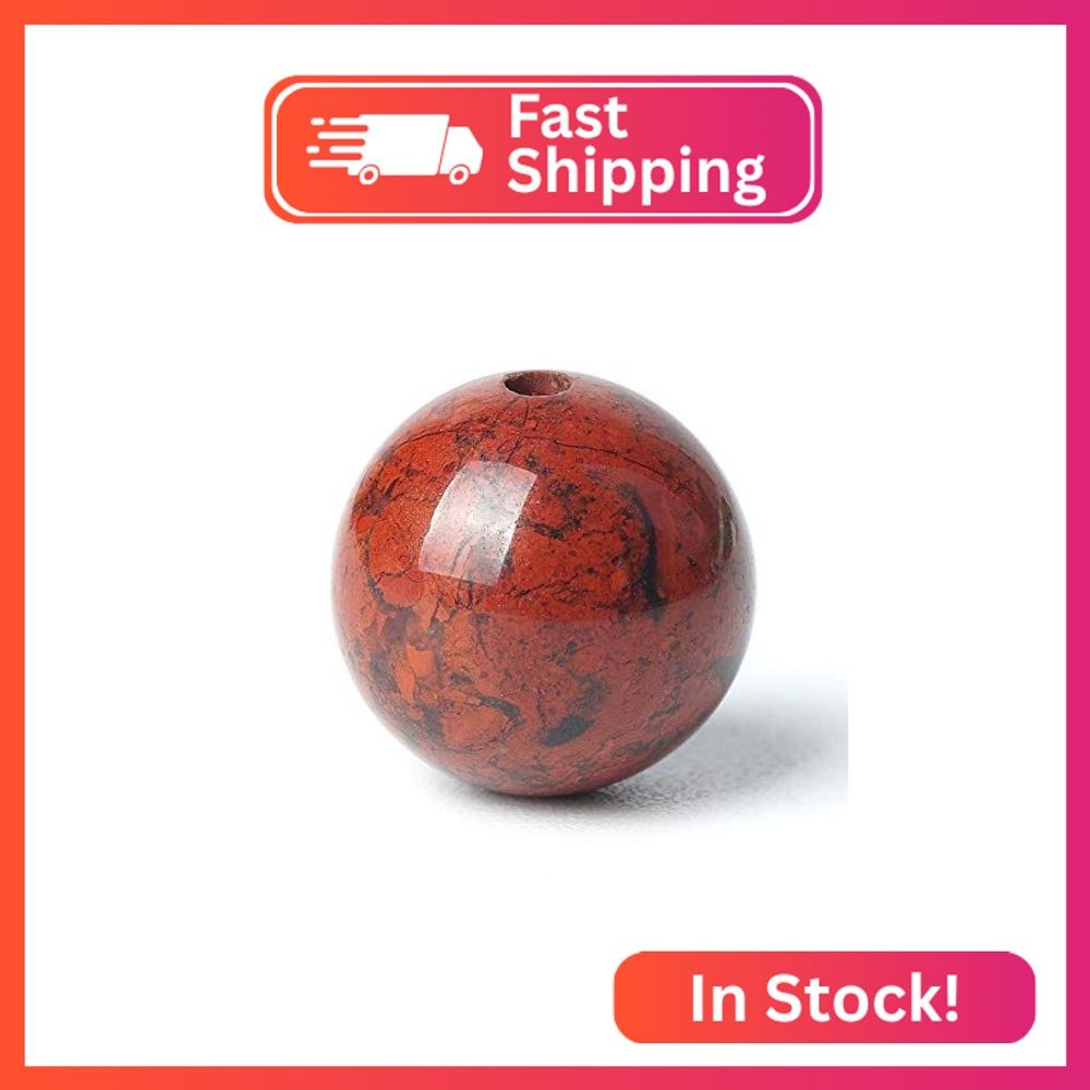 100Pcs Natural Stone Beads 8mm Red Blood Jasper Round Loose Gemstone Energy Heal