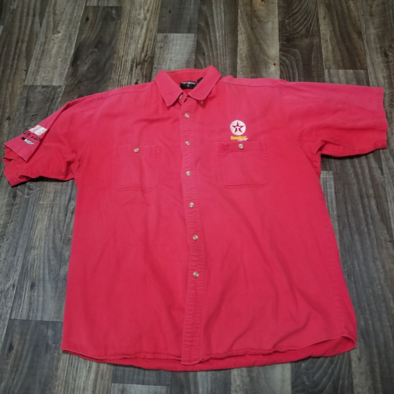 Vintage 90s NASCAR #28 Red Button Down Shirt Competitive view size XL (Faded)