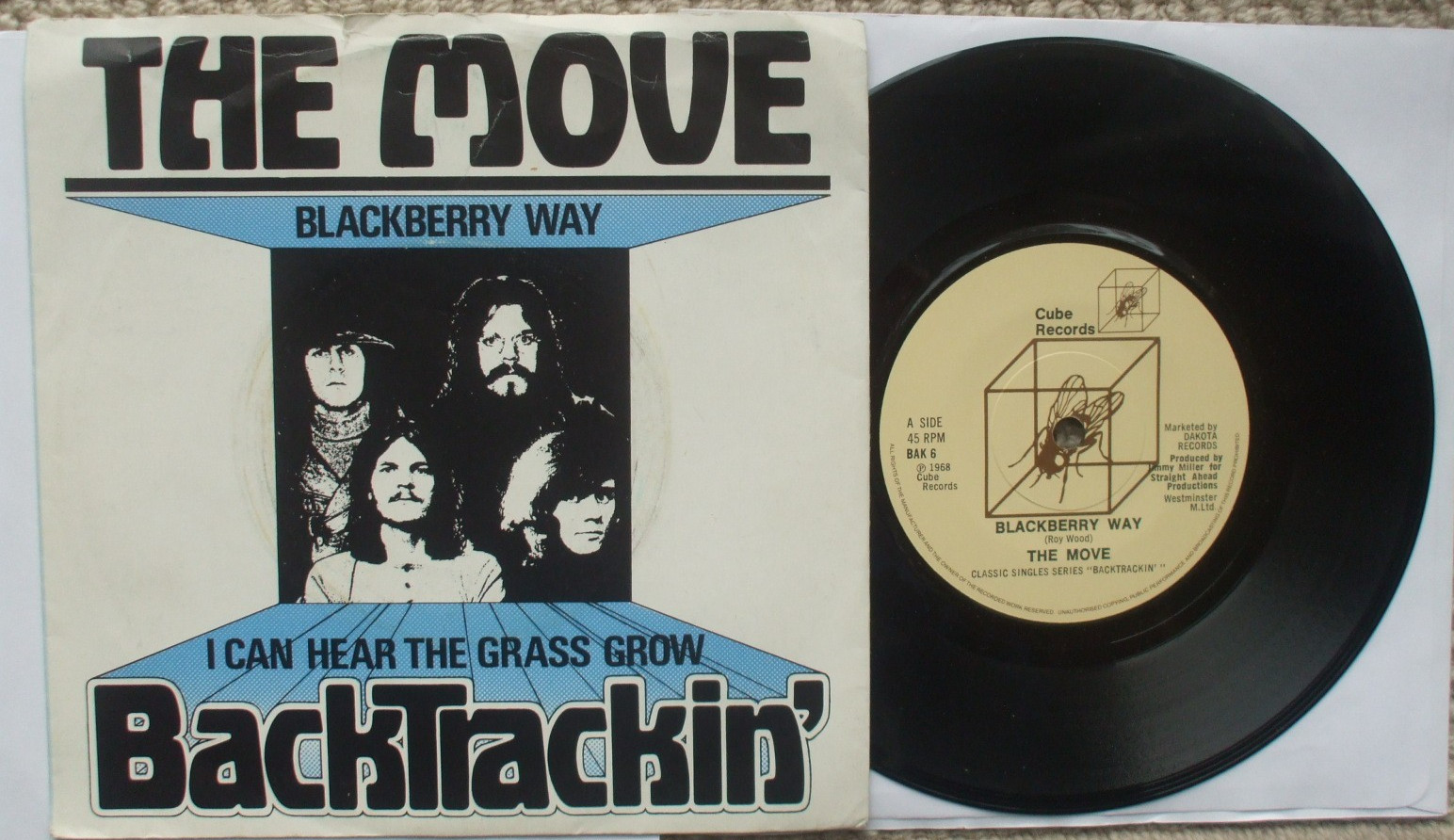 The Move - Blackberry Way / I Can Hear The Grass Grow - EX- UK 45 + PS