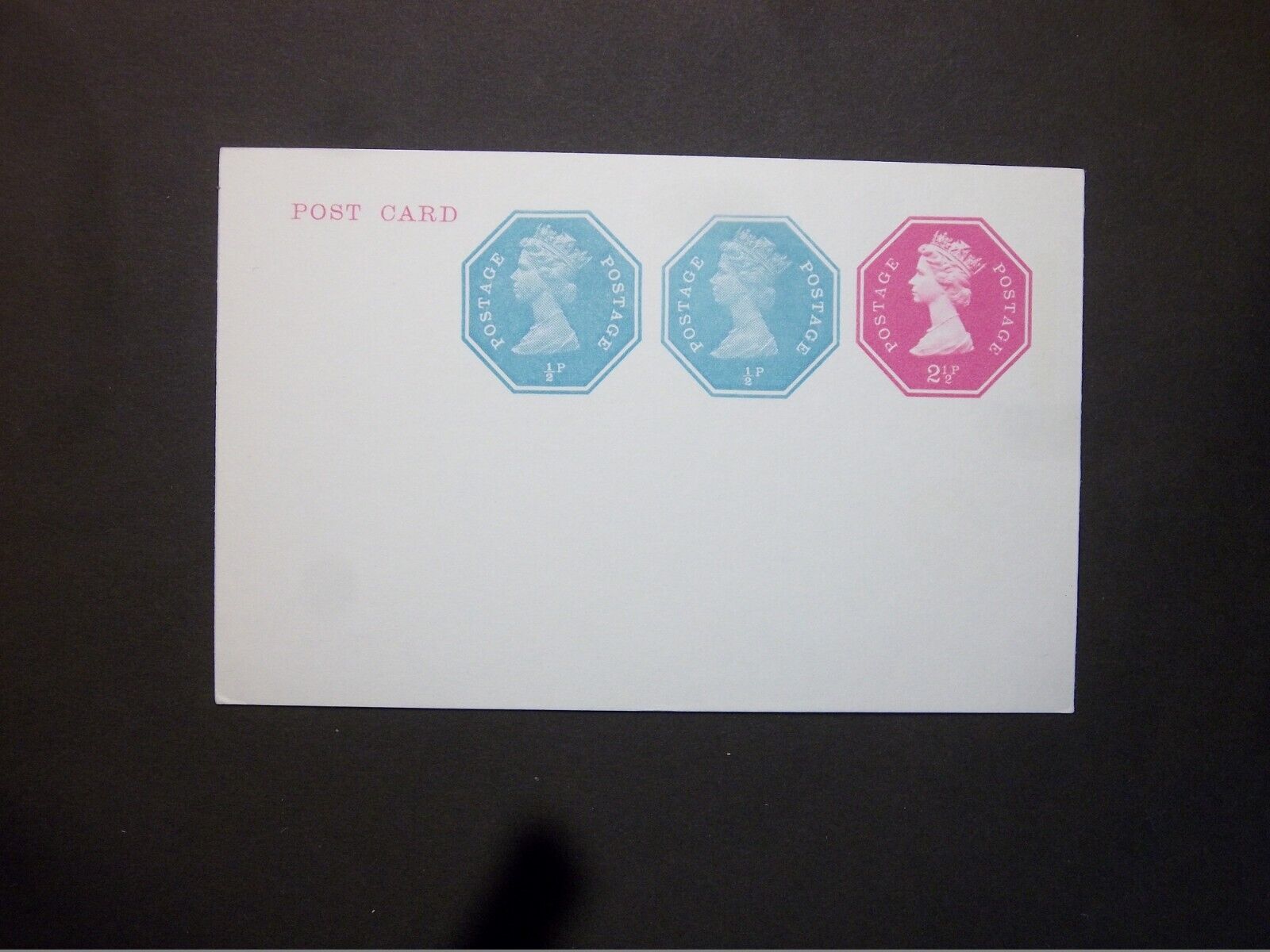 GB Stationery STO QEII 21/2p + 1/2p + 1/2p Postcard size f unused H&B CSP284