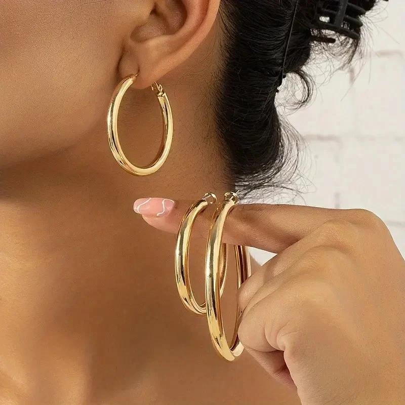 Lot of 8 Pairs Gold Hoops Earrings ✨Brand New