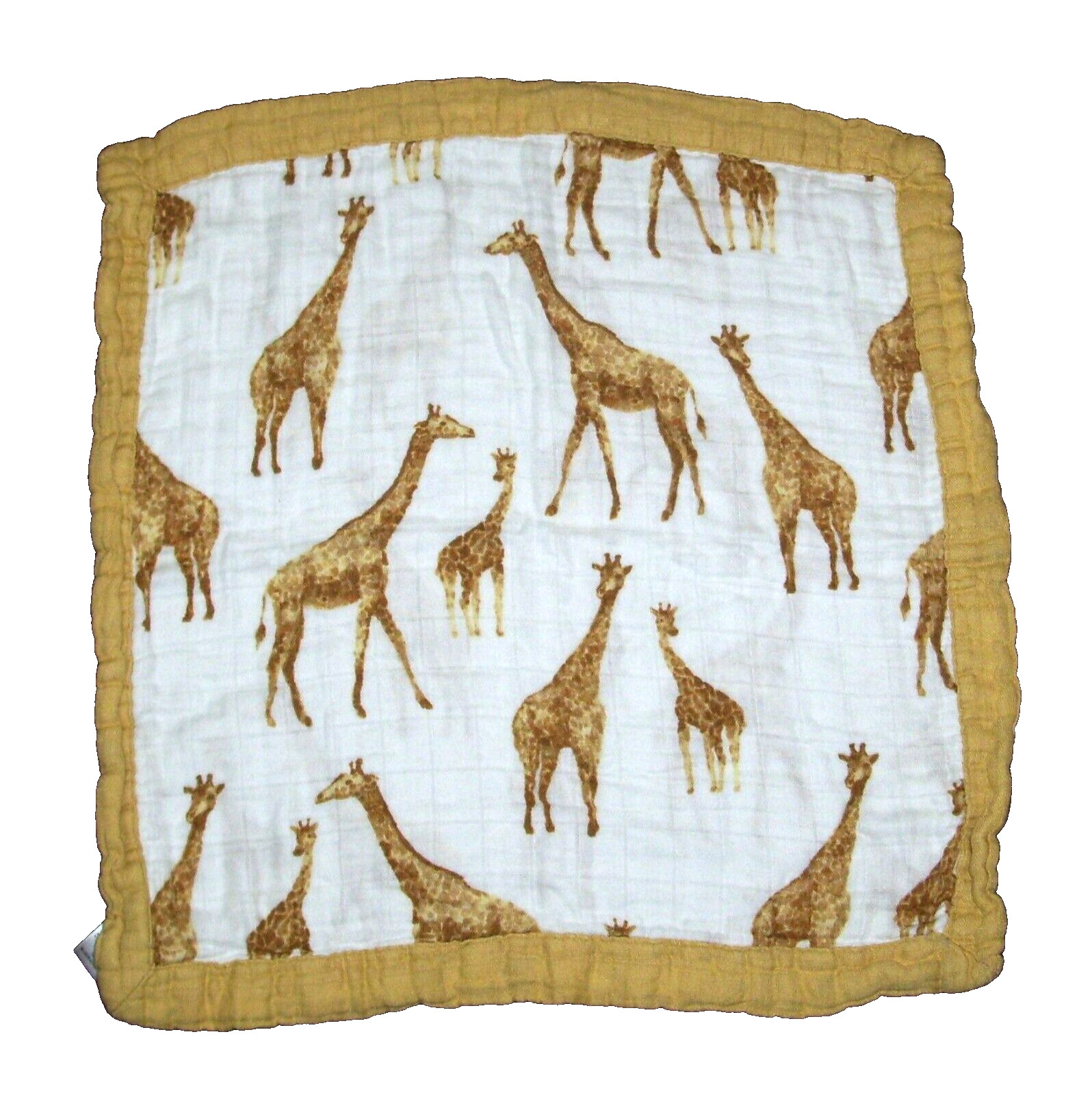 Milk Barn Giraffe Mini Two-Layer Muslin Baby Blanket Security Lovey 18"