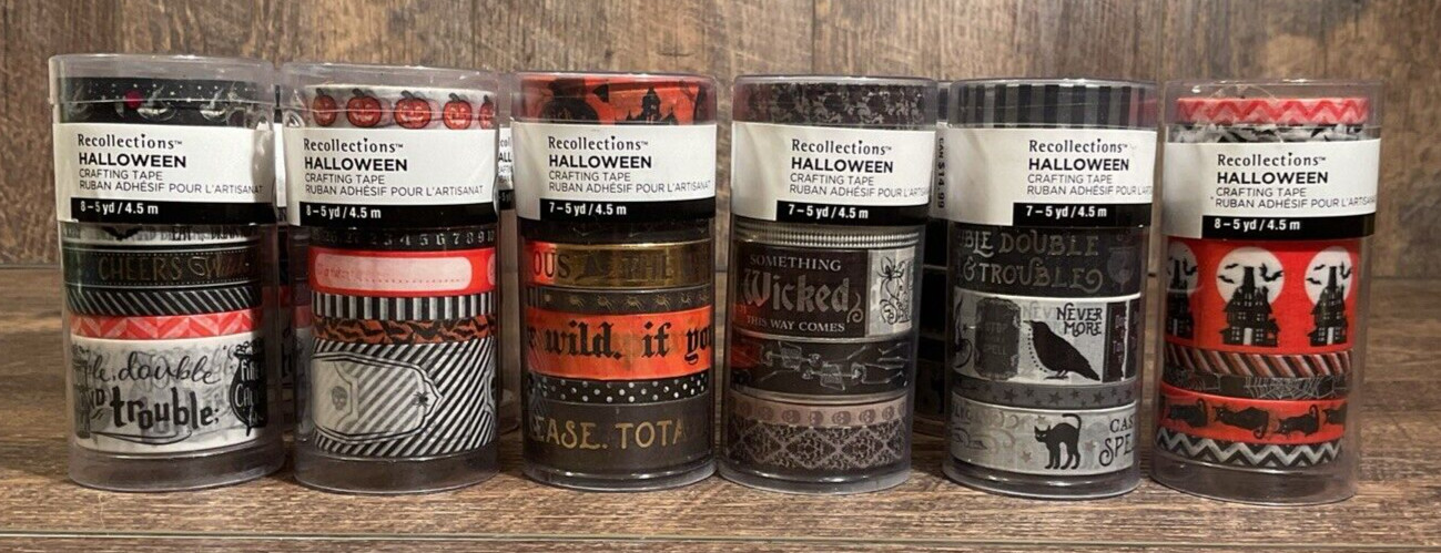 Washi Tape Halloween Lot- Pick your choice of 3pk Tubes w/asst rolls- New🎃READ-