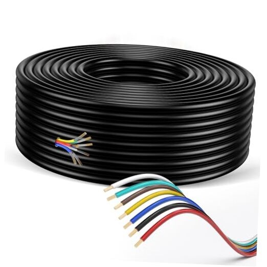 7 Way Trailer Wire – Heavy Duty 14 Gauge 7 Pin Trailer Wiring Harness Kit with 