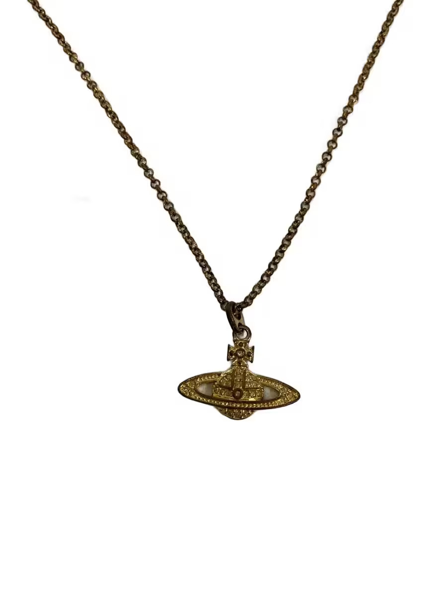 Vivienne Westwood Mini Bas Relief Pearl Necklace Gld With Top Ladies M1o63