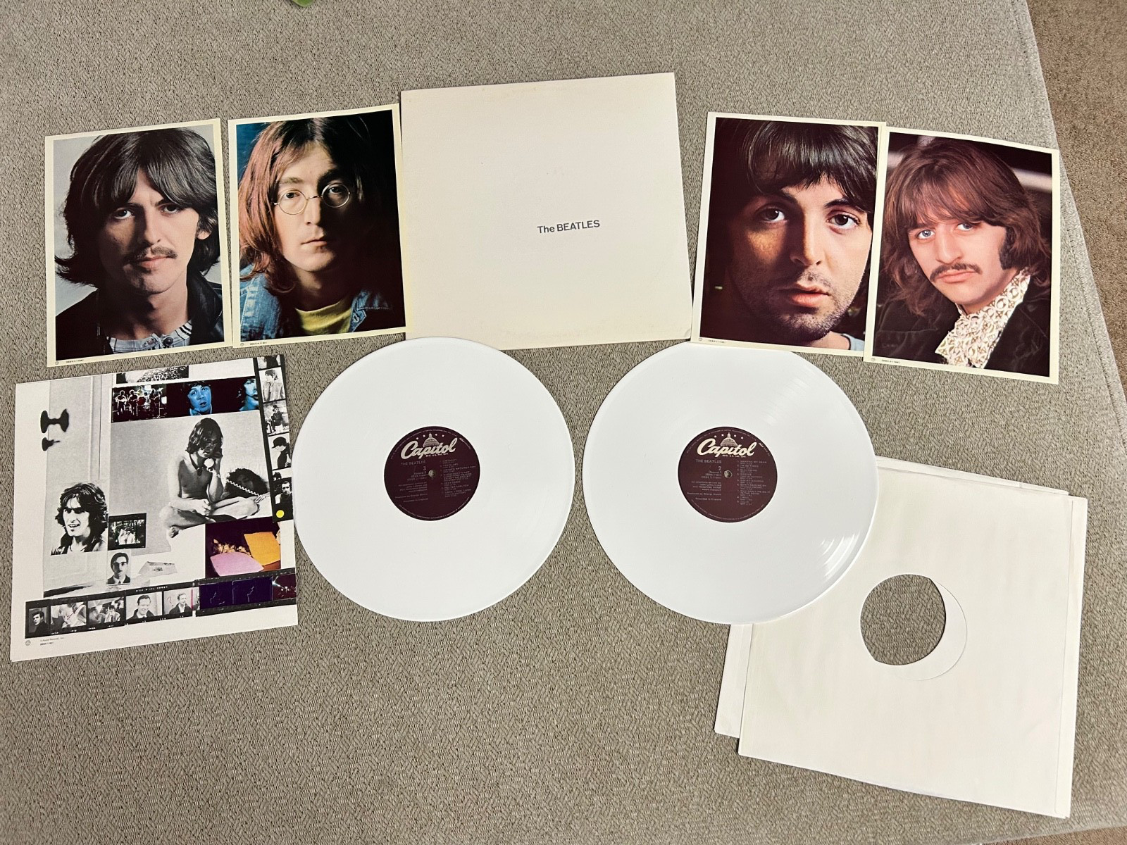 The Beatles White Album 1978 Capitol SEBX-11841 White Vinyl Complete Poster Pics