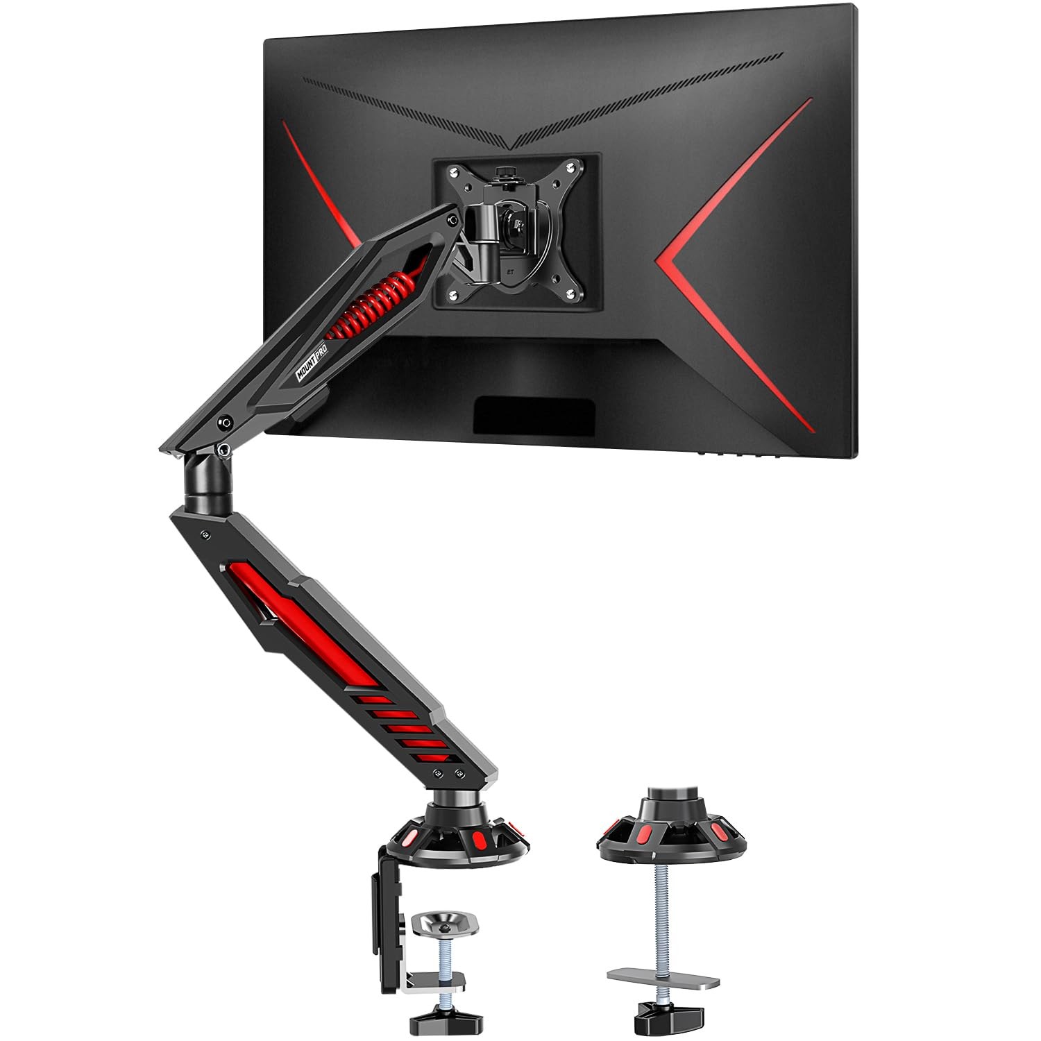 Single Gaming Monitor Stand - Mechanical Spring Display Mount, Adjustable Gam...