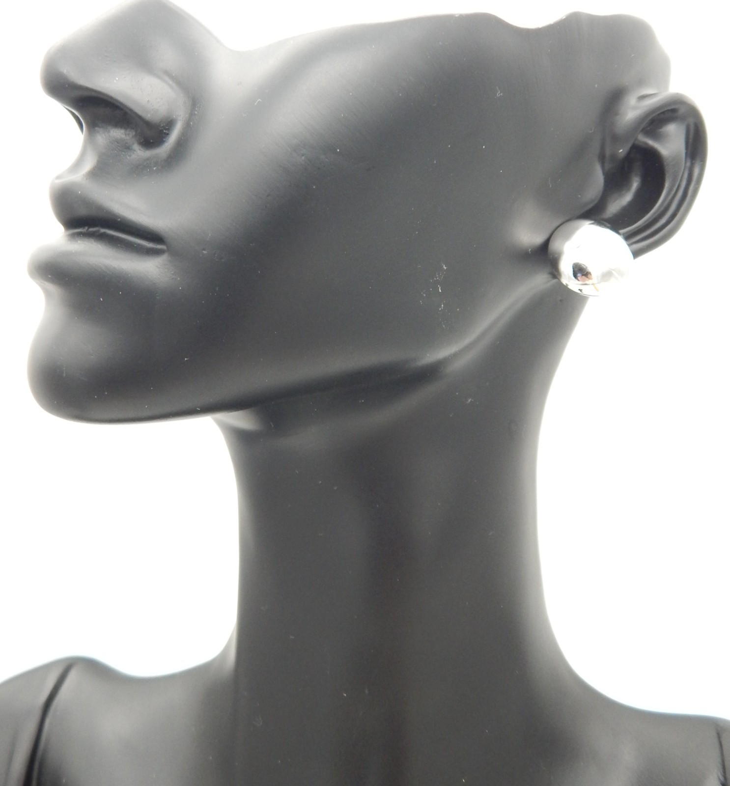 Vintage Minimalist Silver Dome Disc Earrings