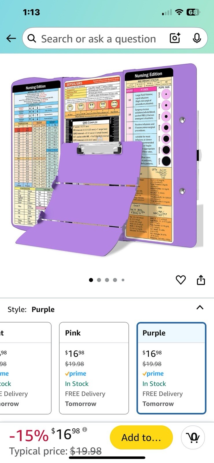 Nursing Clipboard Foldable Clipboard Medical: Nursing Edition Cheat Sheets