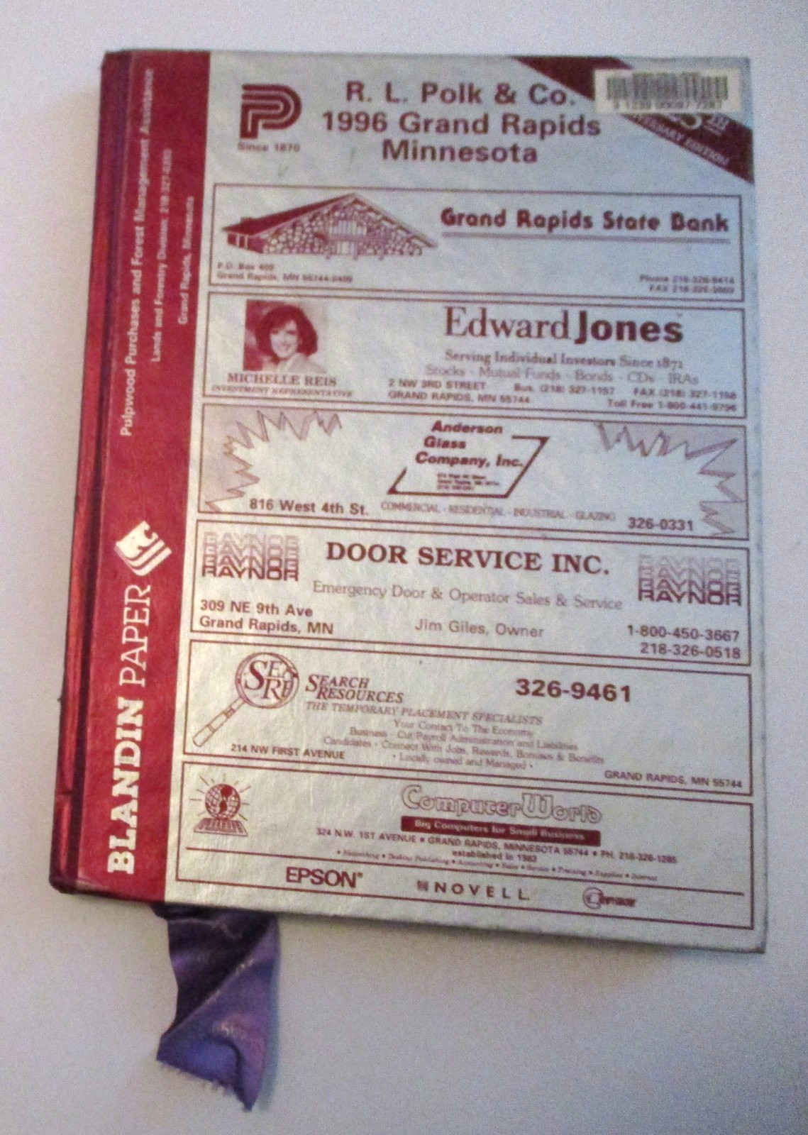 VINTAGE 1996 POLK'S GRAND RAPIDS, MINN. CITY DIRECTORY ~ GENEALOGY ~ FAMILY TREE