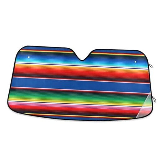  Mexican Serape Blanket Stripes Car Windshield Sun Shade Automotive Sunvisor 