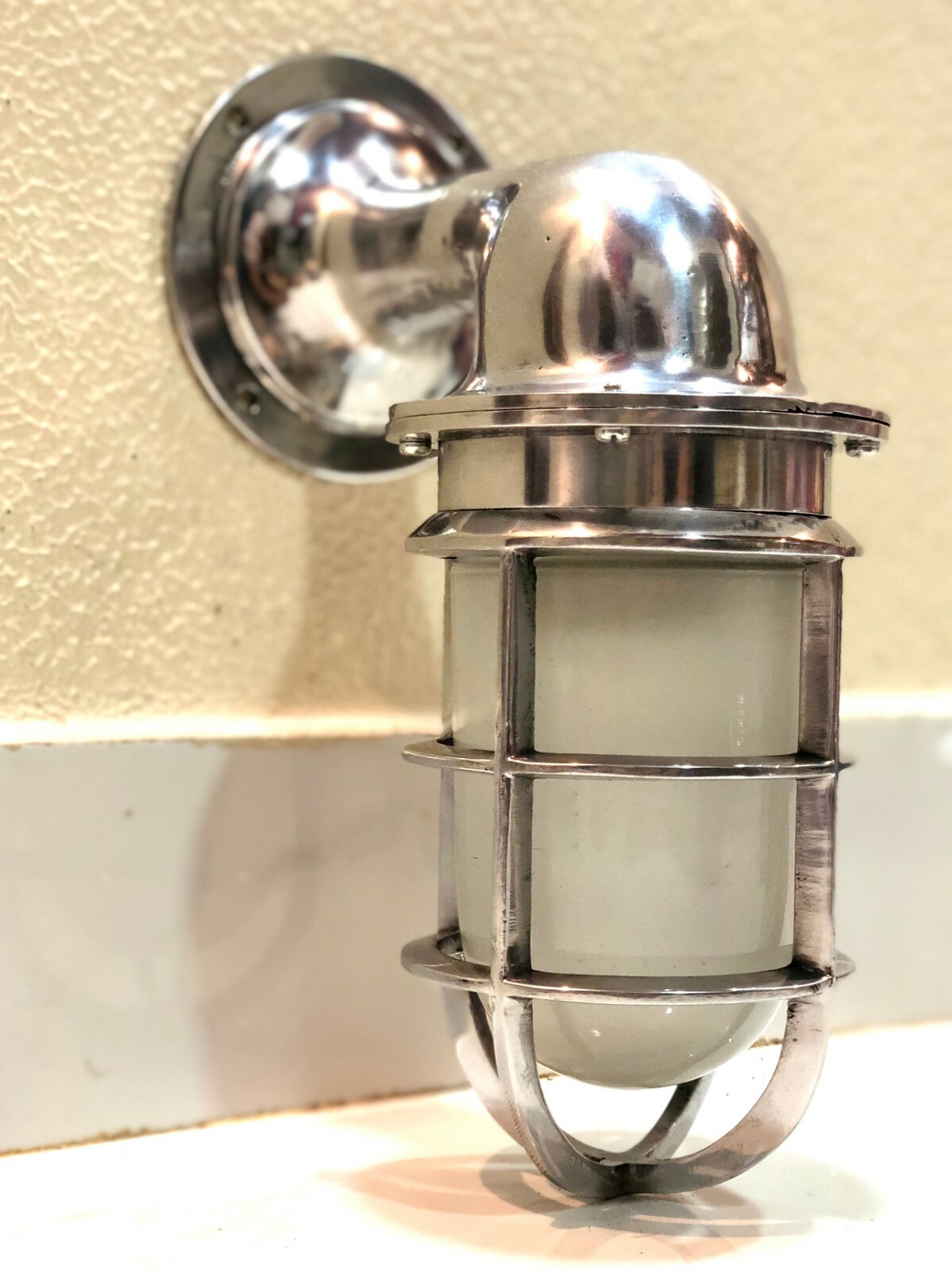 Industrial Nautical Exterior Swan Neck Wall Light Solid Aluminum Metal Lamp