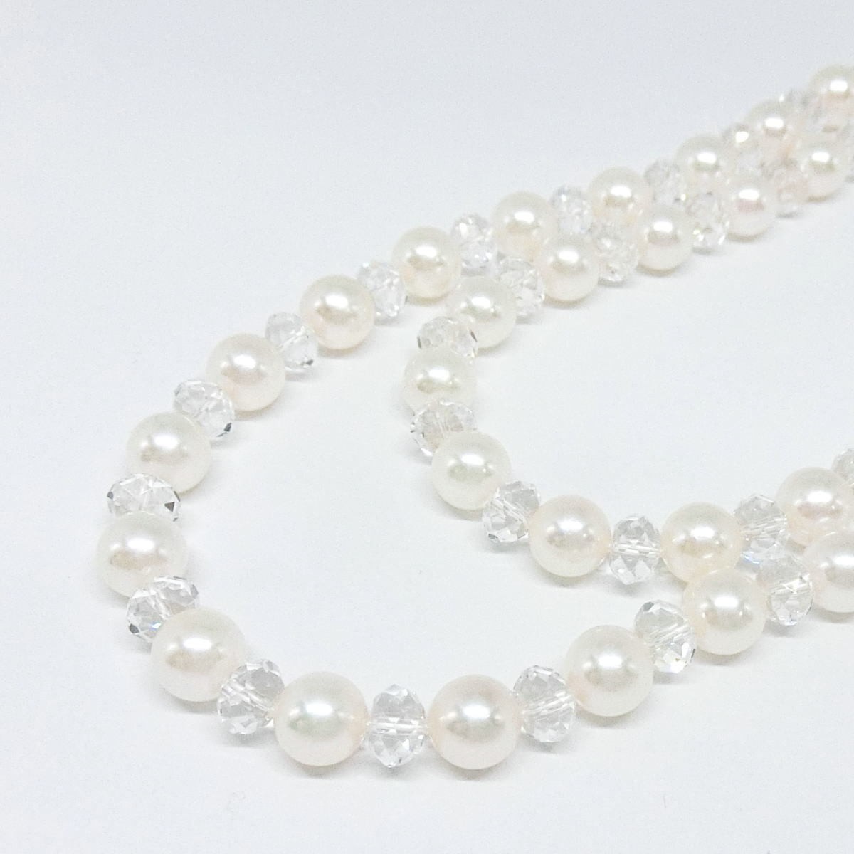 TASAKI Akoya Pearl Long Necklace 120cm with Crystal Varie TASAKI Thread Re