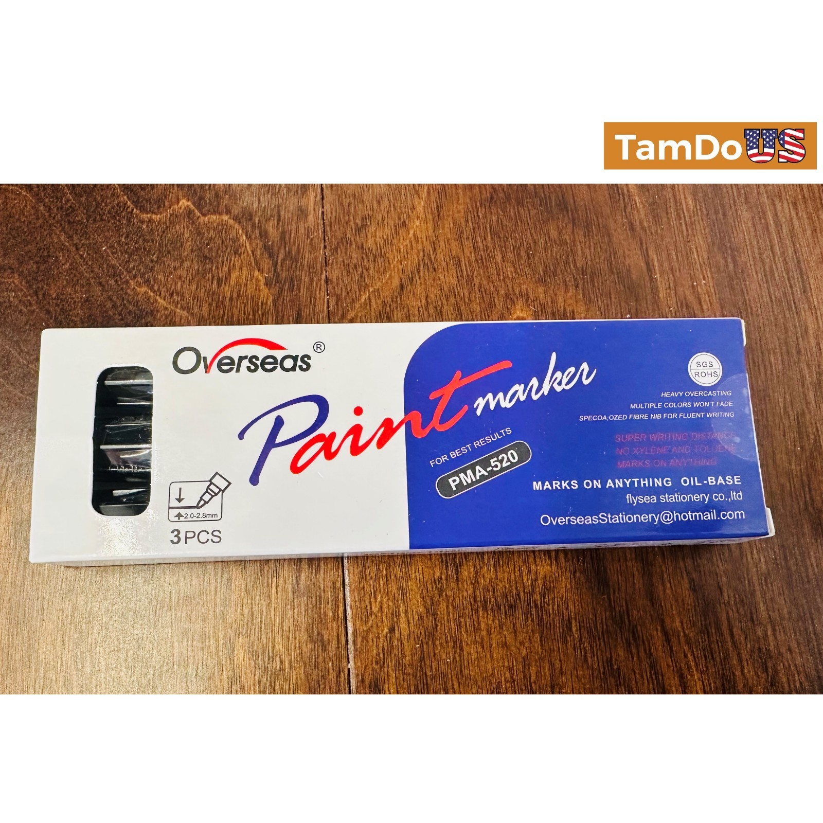 (8 Boxes, 24 Ea) Overseas PMA-520 Permanent Oil-Based Paint Markers BLACK